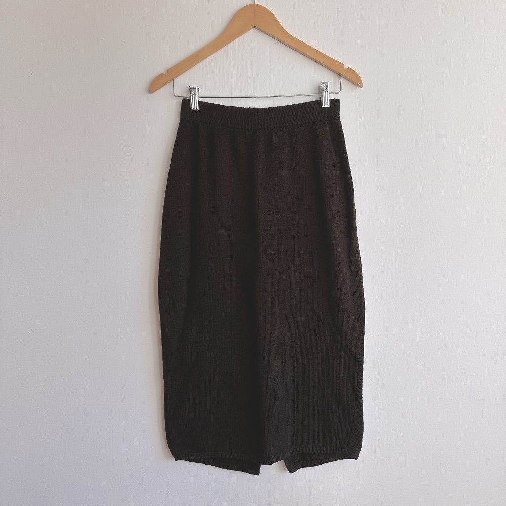 Vintage St. John Sportswear by Marie Gray Knit Straight Skirt - Size 6 - Brown